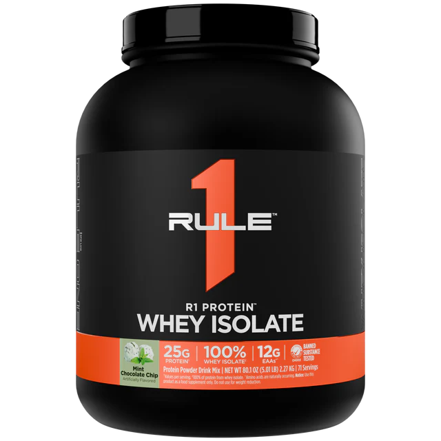 Rule 1 R1 Protein Whey Isolate (WPI) - Mint Chocolate Chip - 5lb (71 Serves)