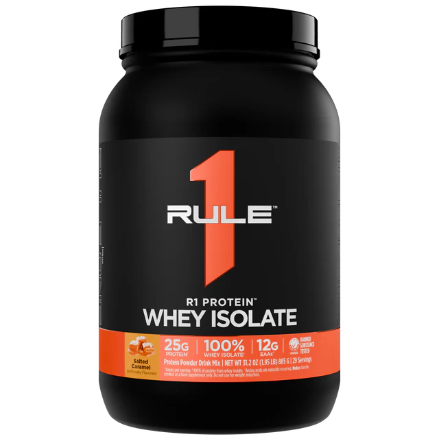Rule 1 R1 Protein Whey Isolate (WPI) - Salted Caramel - 2lb (30 Serves)