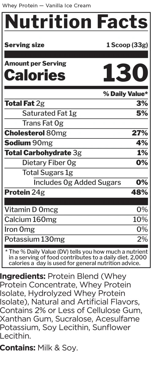 Rule 1 Whey Protein Blend - Vanilla Ice Cream - 5lb (68 Serves)