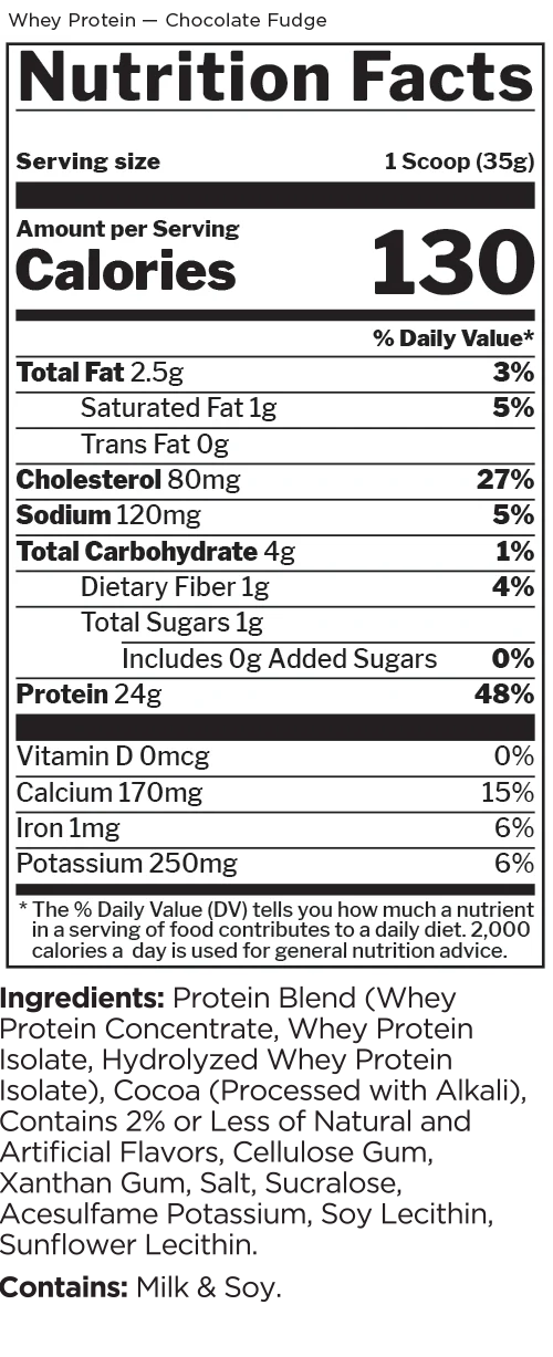 Rule 1 Whey Protein Blend - Chocolate Fudge - 5lb (65 Serves)