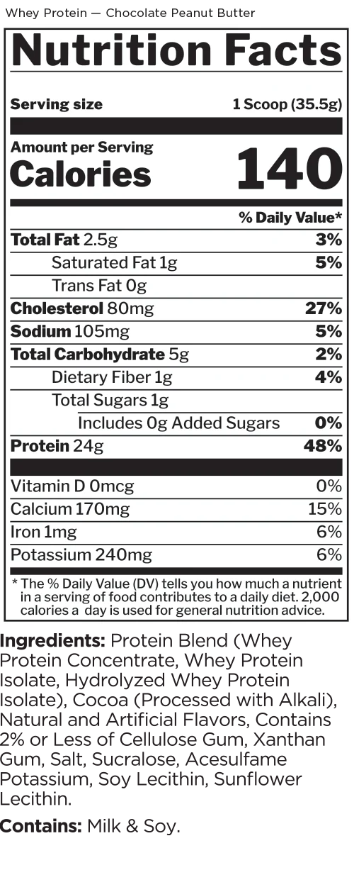 Rule 1 Whey Protein Blend - Chocolate Peanut Butter - 2lb (26 Serves)