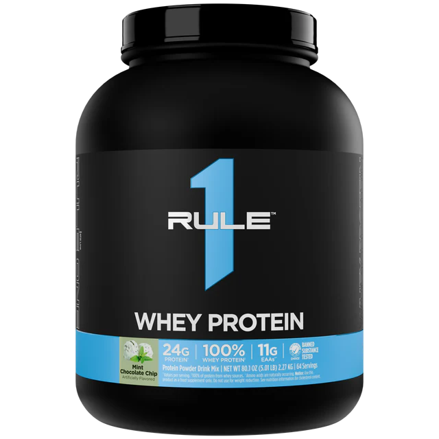 Rule 1 Whey Protein Blend - Mint Chocolate Chip - 5lb (66 Serves)