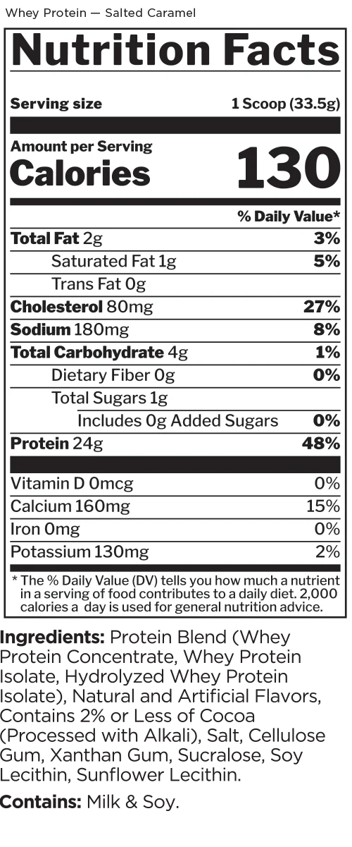 Rule 1 Whey Protein Blend - Salted Caramel - 5lb (67 Serves)