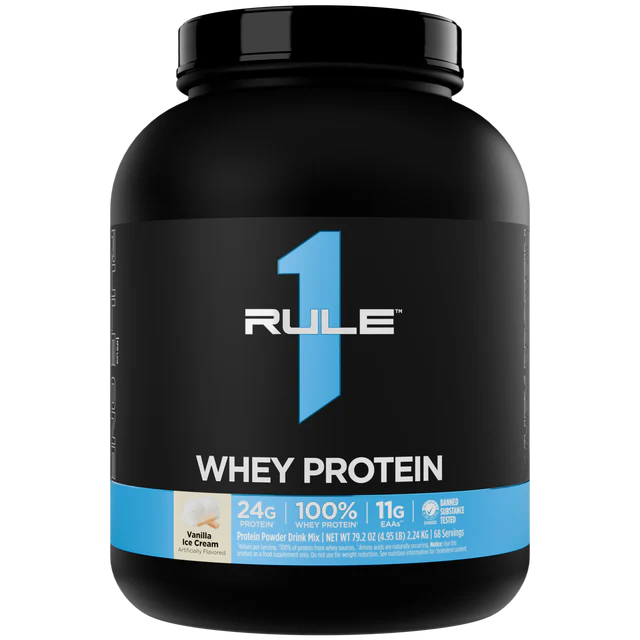 Rule 1 Whey Protein Blend - Vanilla Ice Cream - 5lb (68 Serves)