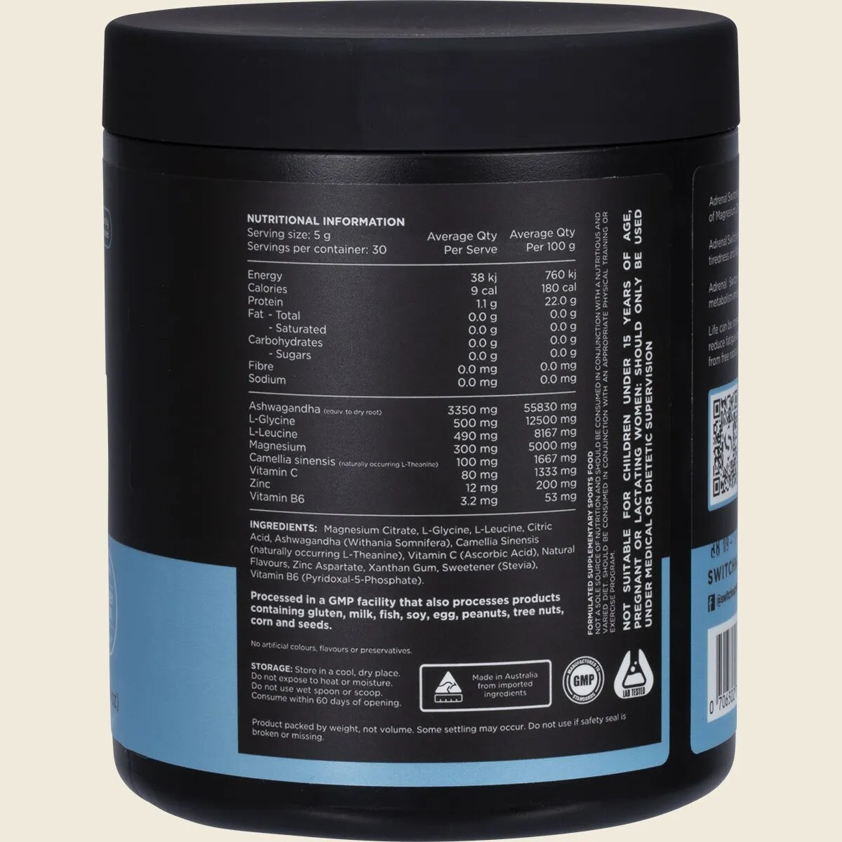 Switch Nutrition Adrenal Tub - 150g (30 Serves) - Mango Nectar