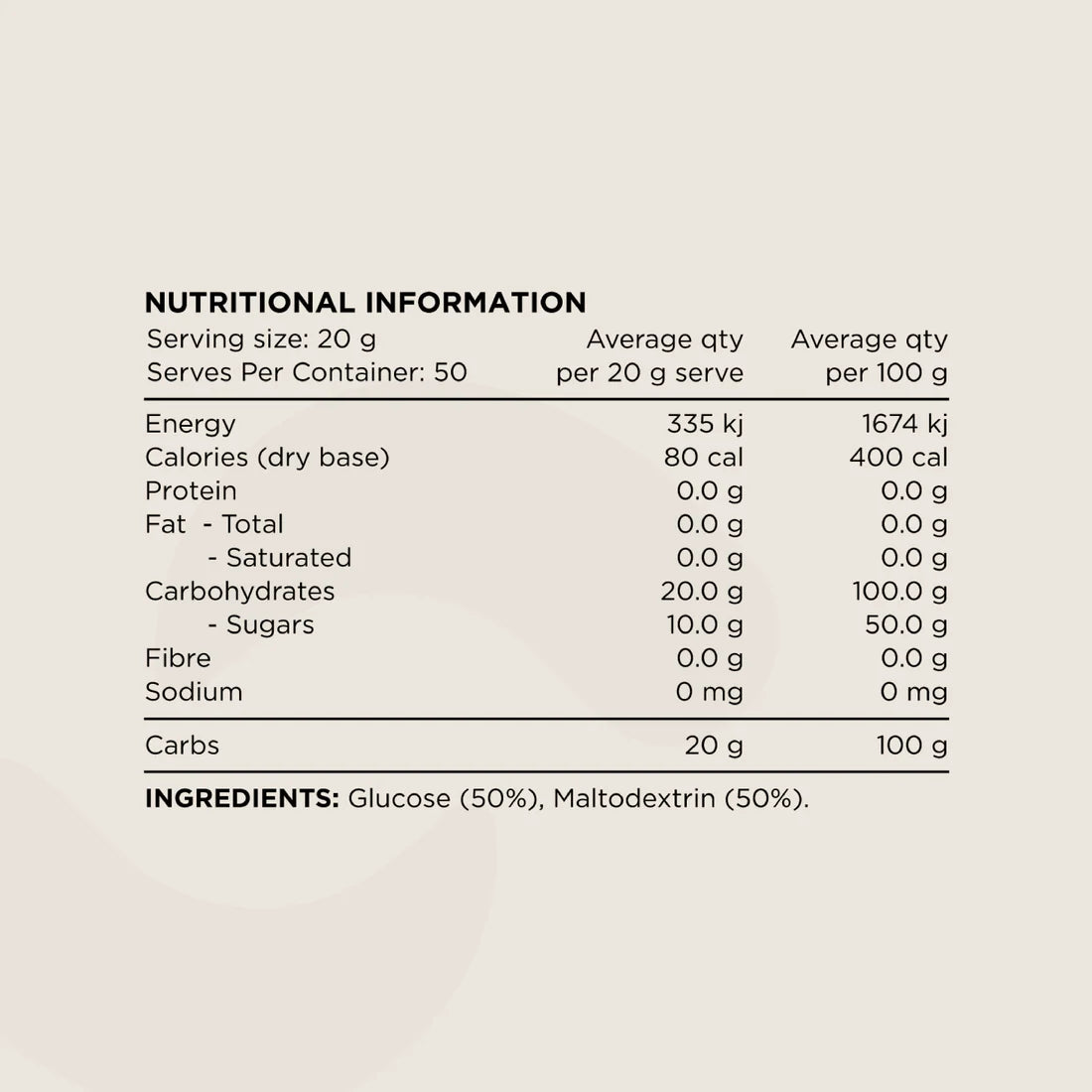 Switch Nutrition Carbs Powder - 1kg (50 Serves)