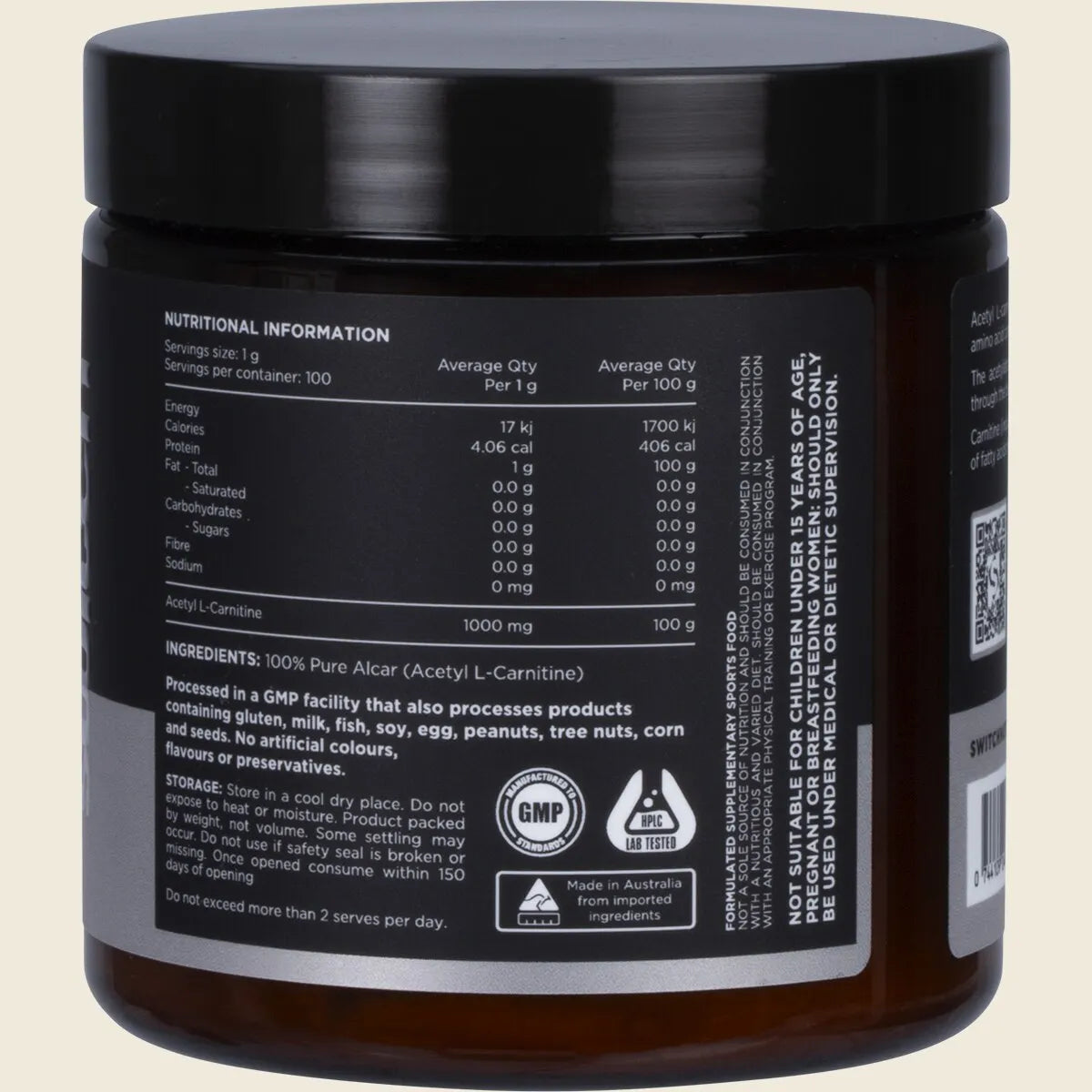 Switch Nutrition Carnitine Powder - 100g (100 Serves)