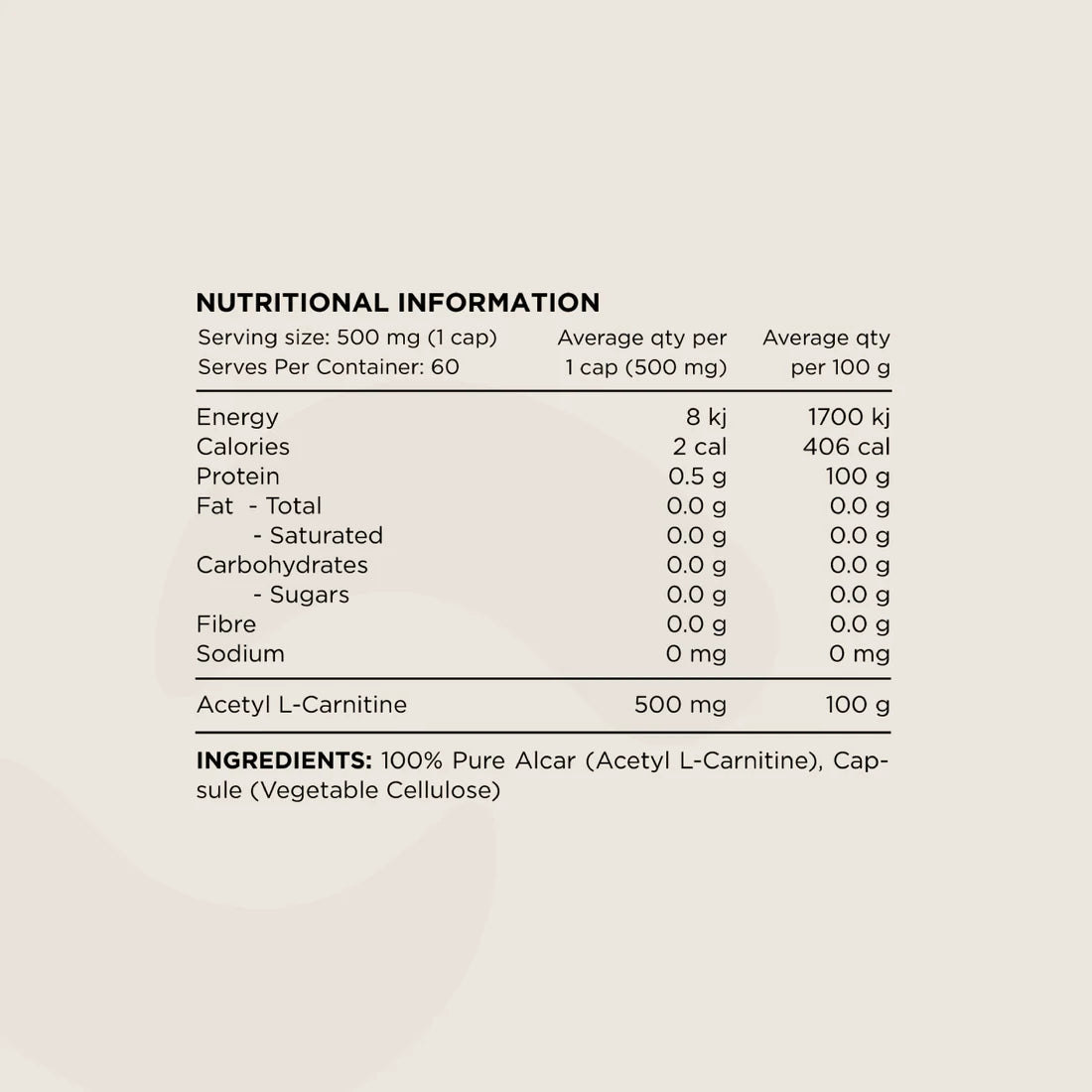 Switch Nutrition Carnitine Powder - 100g (100 Serves)