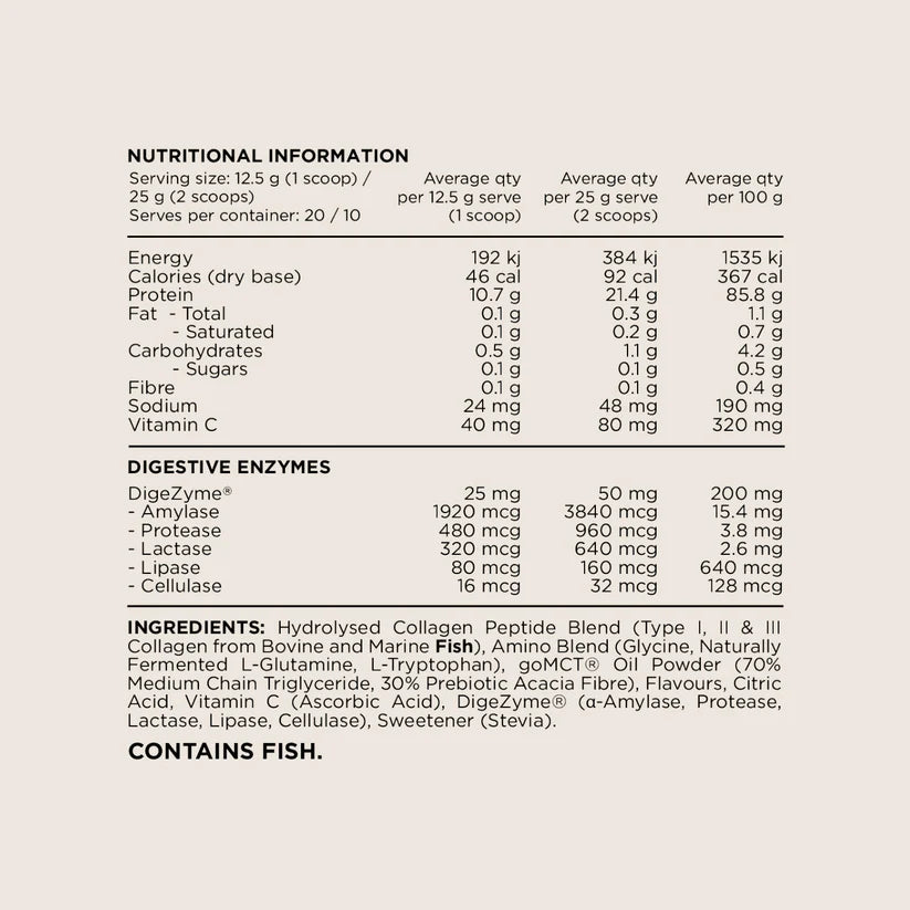 Switch Nutrition Collagen Protein - 250g (20 Serves) - Vanilla Crème