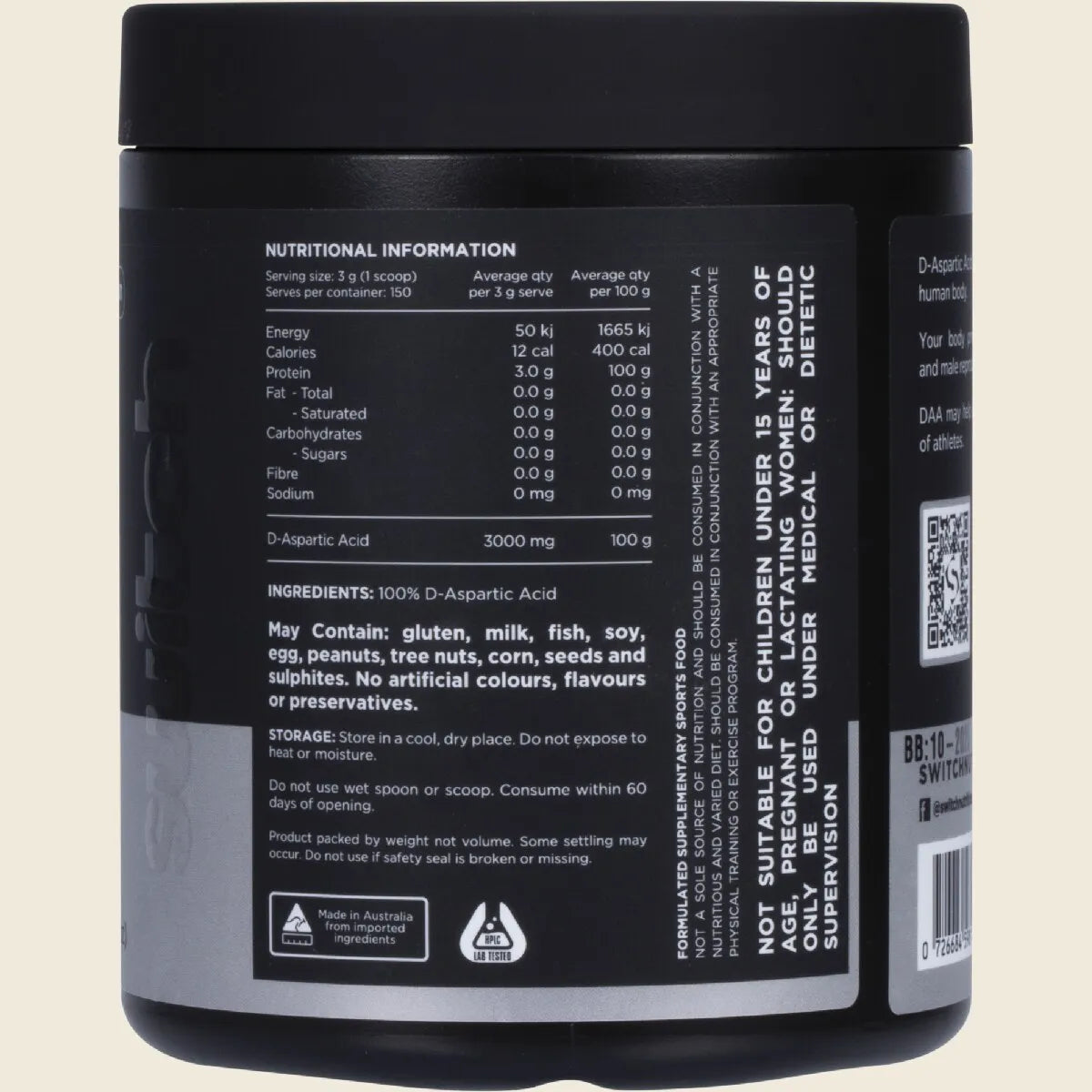 Switch Nutrition DAA Powder - 250g (50 Serves)