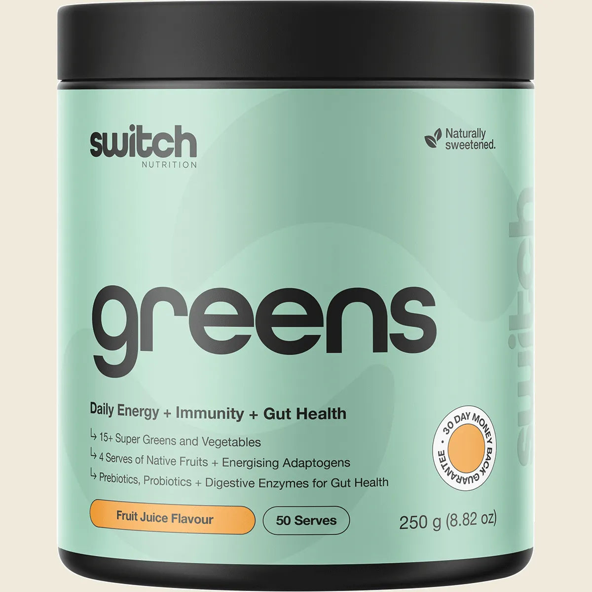 Switch Nutrition Green Tub - 250g (50 Serves) - Fruit Juice