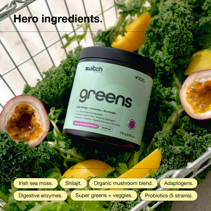 Switch Nutrition Green Tub - 250g (50 Serves) - Fruit Juice
