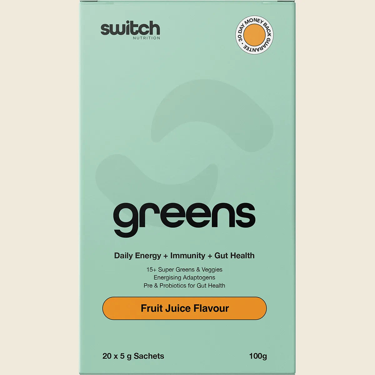Switch Nutrition Greens Satchets - 20 x 5g Sachets - Fruit Juice