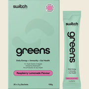 Switch Nutrition Greens Satchets - 20 x 5g Sachets - Raspberry Lemonade
