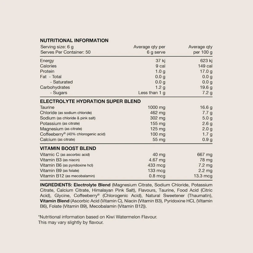 Switch Nutrition Hydrate Powder - 300g (50 Serves) - Lemon Lime