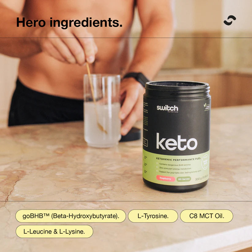 Switch Nutrition Keto Powder - 150g (30 Serves) - Peach Mango