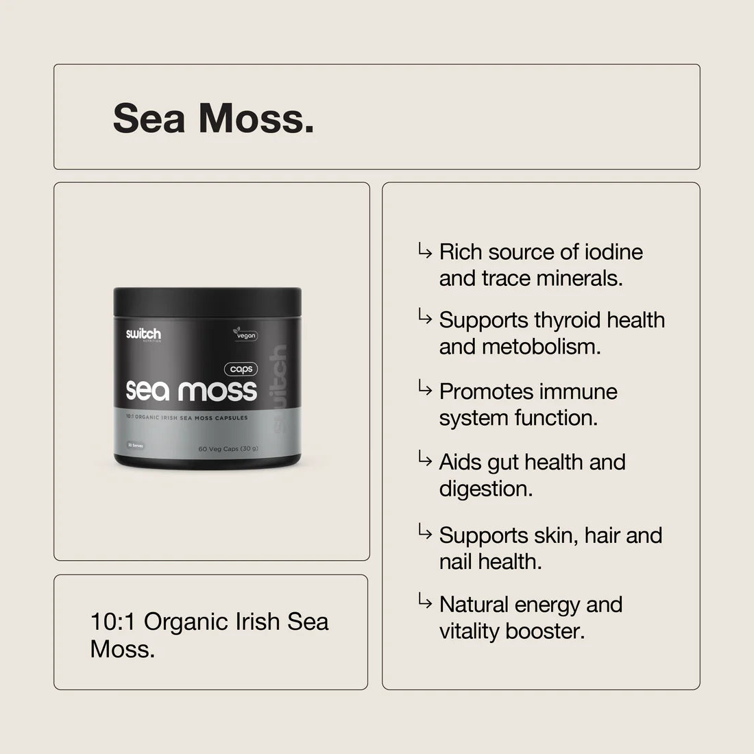 Switch Nutrition Sea Moss Powder - 50g (50 Serves)