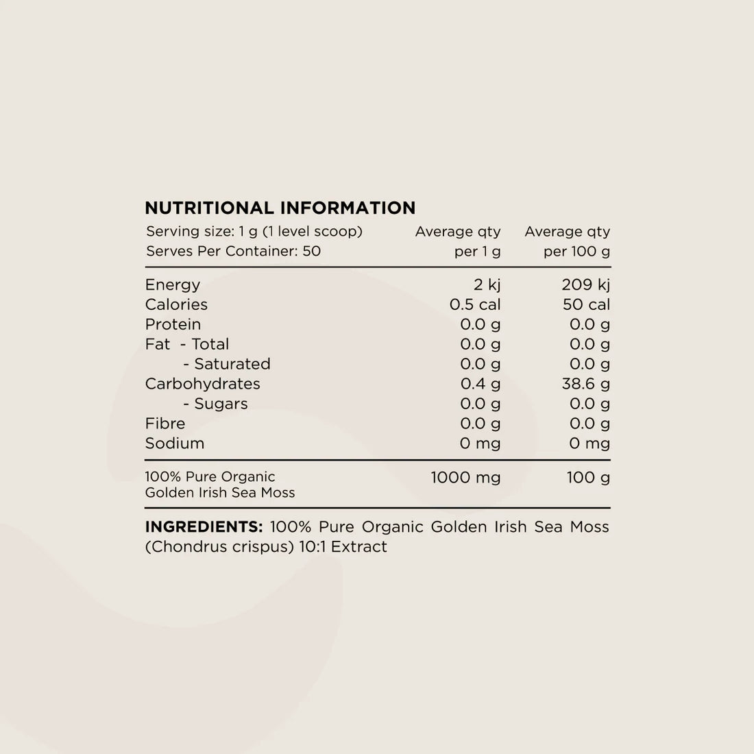 Switch Nutrition Sea Moss Powder - 50g (50 Serves)