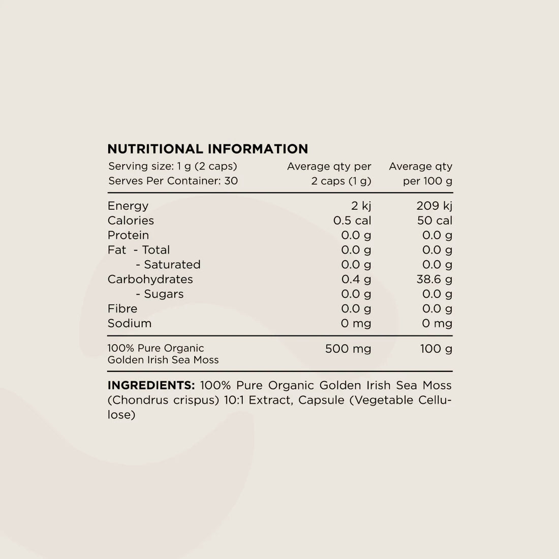 Switch Nutrition Sea Moss Powder - 50g (50 Serves)