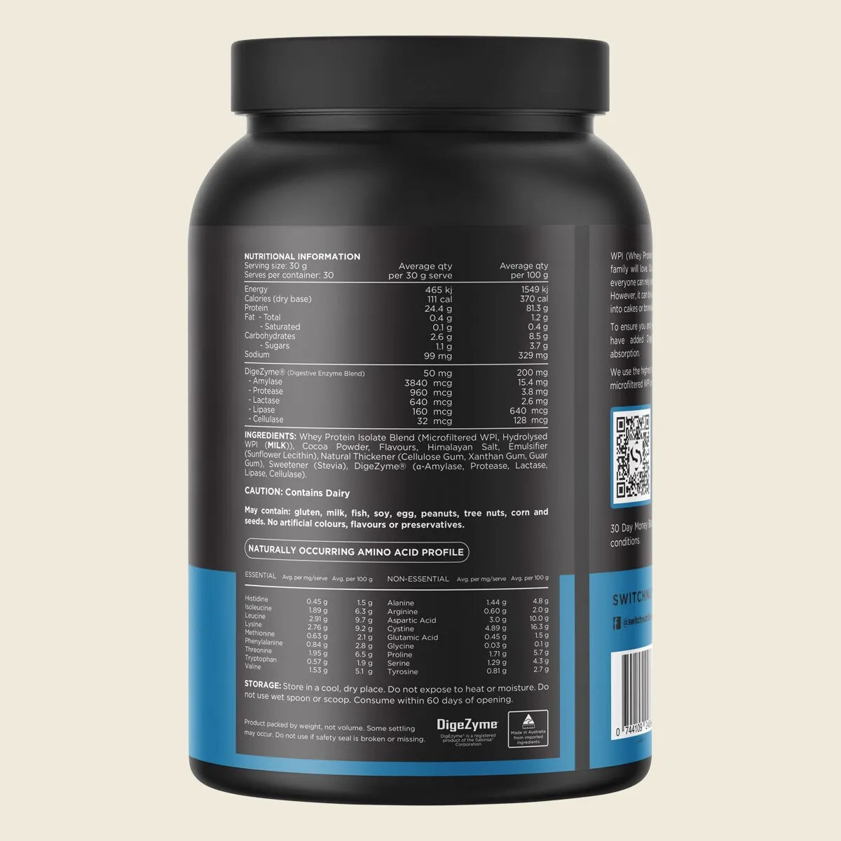 Switch Nutrition WPI Protein - 900g (30 Serves) - Milk Chocolate