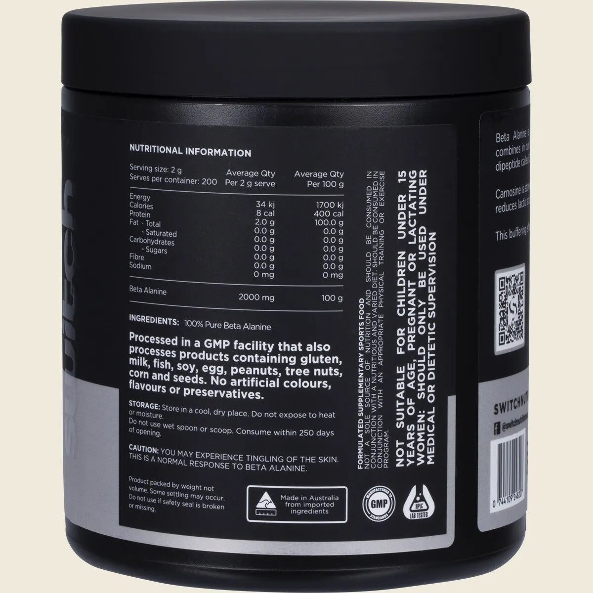 Switch Nutrition - Beta Alanine - 400g (200 Serves)