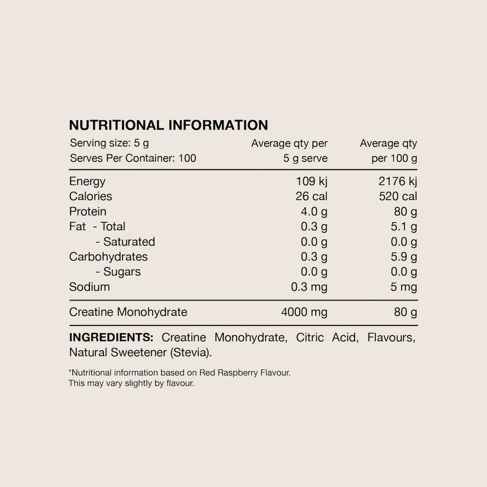 Switch Nutrition Flavoured Creatine - 500g (100 Serves) - Red Raspberry
