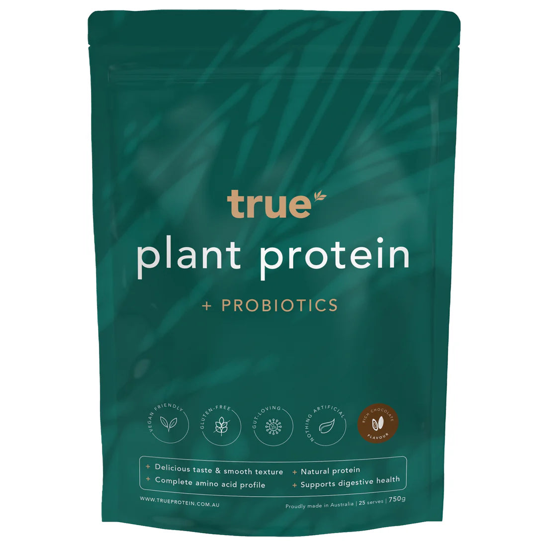 True Plant Protein + Probiotics - Rich Chocolate - 750g (25 Serves)