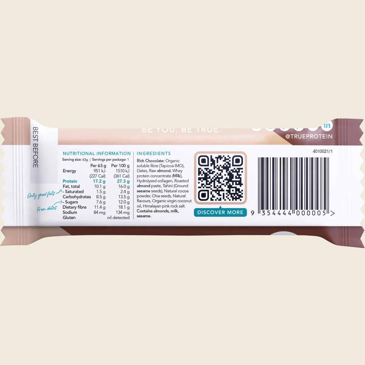 True Protein Bar - Rich Choclate - 63g (Single)