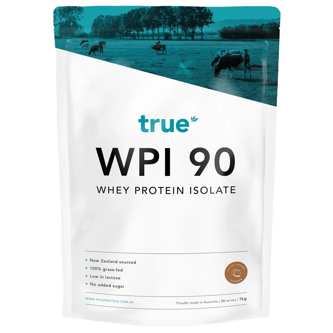 True WPI 90 Whey Protein Isolate - Salted Caramel - 1kg (33 Serves)
