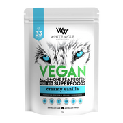 White Wolf Vegan All in One Pea Protein - Creamy Vanilla - 1kg (33 Serves)