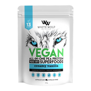 White Wolf Vegan All in One Pea Protein - Creamy Vanilla - 400g (13 Serves)