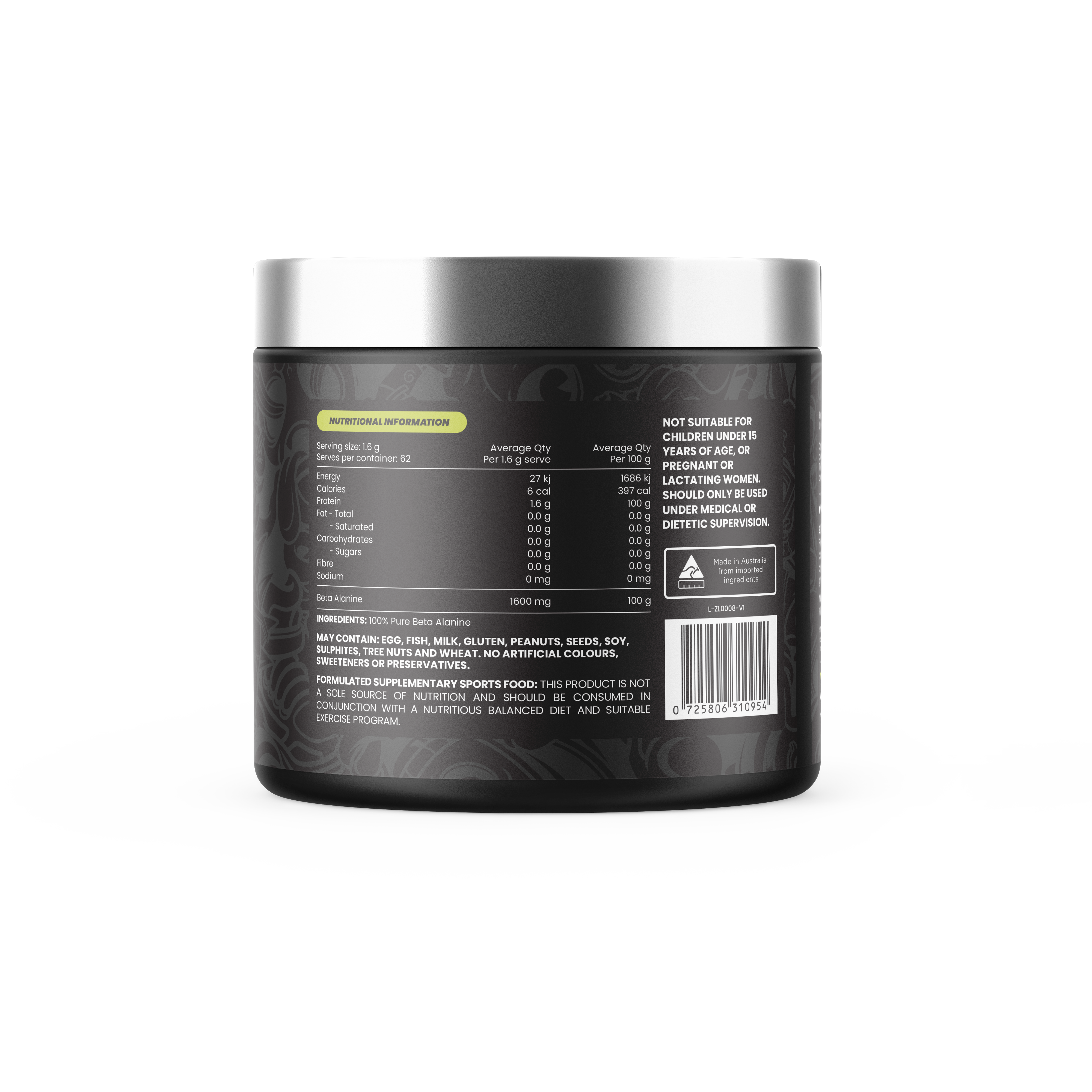 Zombie Labs Beta Alanine - 100g (62 Serves)