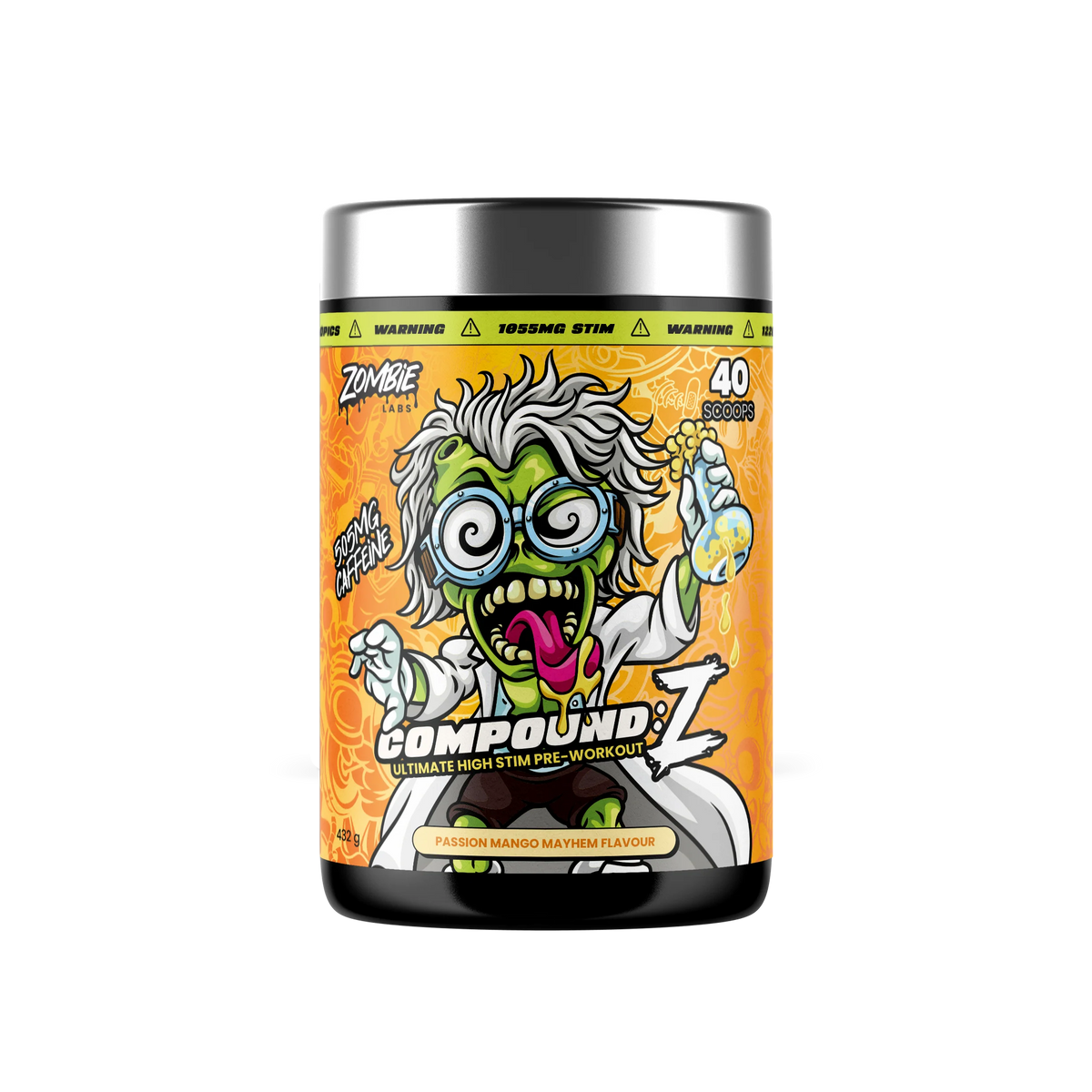Zombie Labs Compound Z Ultimate High Stim Pre-Workout - 432g (40 Scoops) - Passion Mango Mayhem