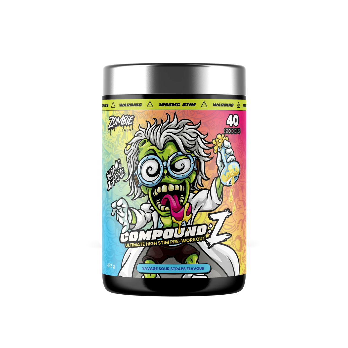 Zombie Labs Compound Z Ultimate High Stim Pre-Workout - 432g (40 Scoops) - Savage Sour Straps