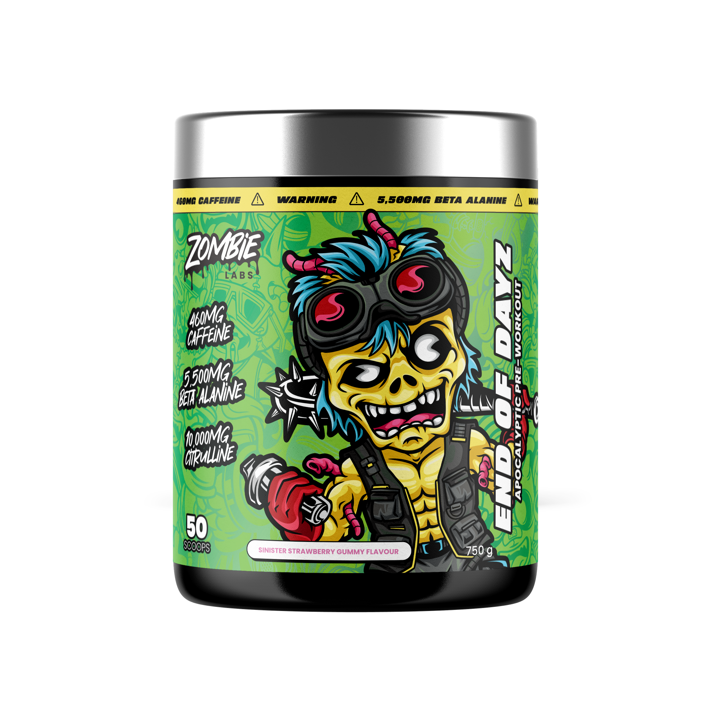 Zombie Labs End of Dayz Pre-Workout - 750g (50 Scoops) - Sinister Strawberry Gummy