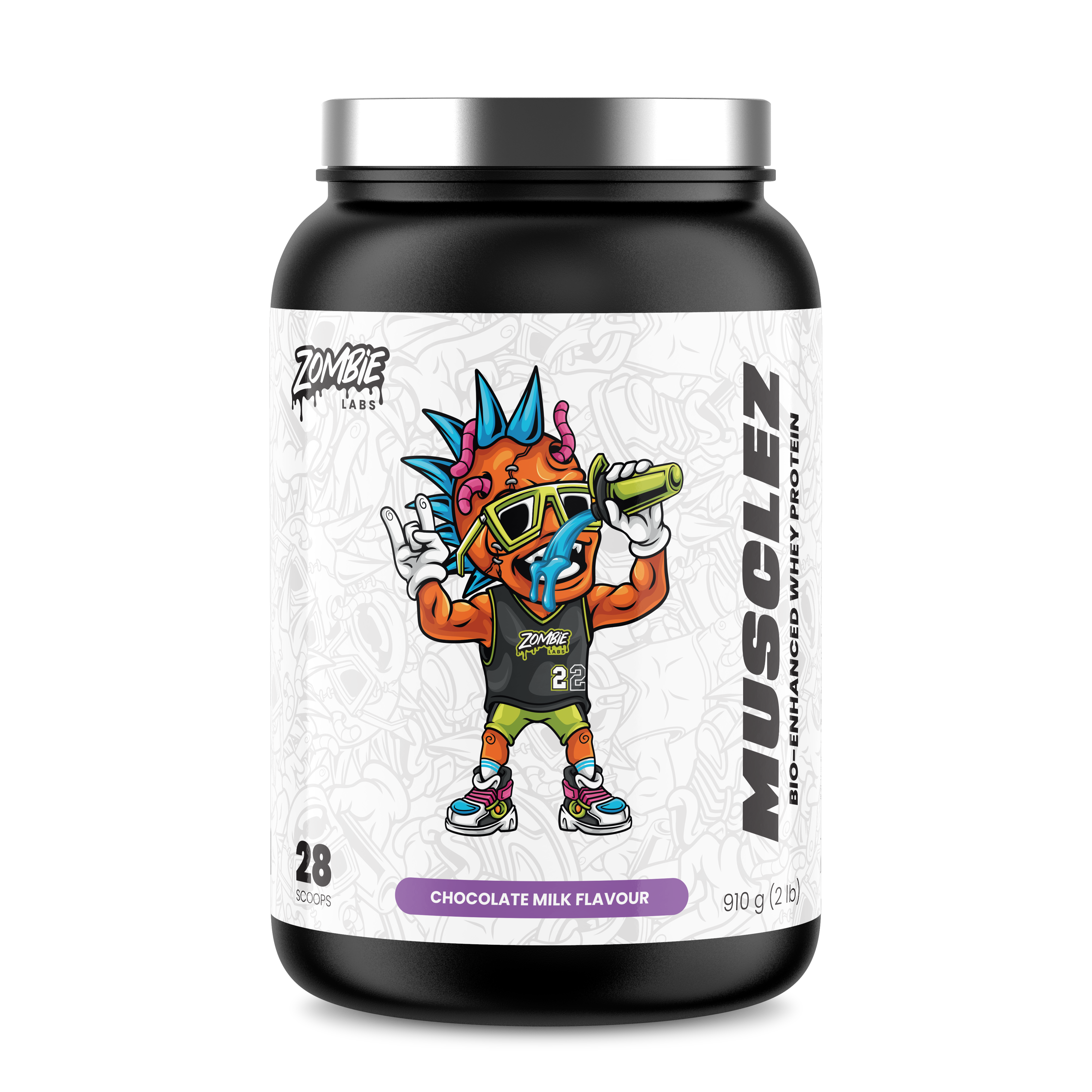 Zombie Labs Musclez Bio-Enhanced Whey Protein - 910g (28 Scoops) - Chocolate Milk