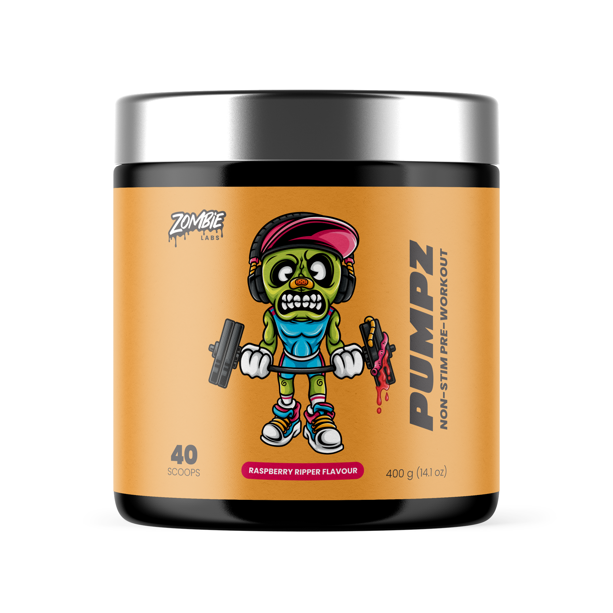 Zombie Labs Pumpz Non-Stim Pre-Workout - 400g (40 Scoops) - Raspberry Ripper
