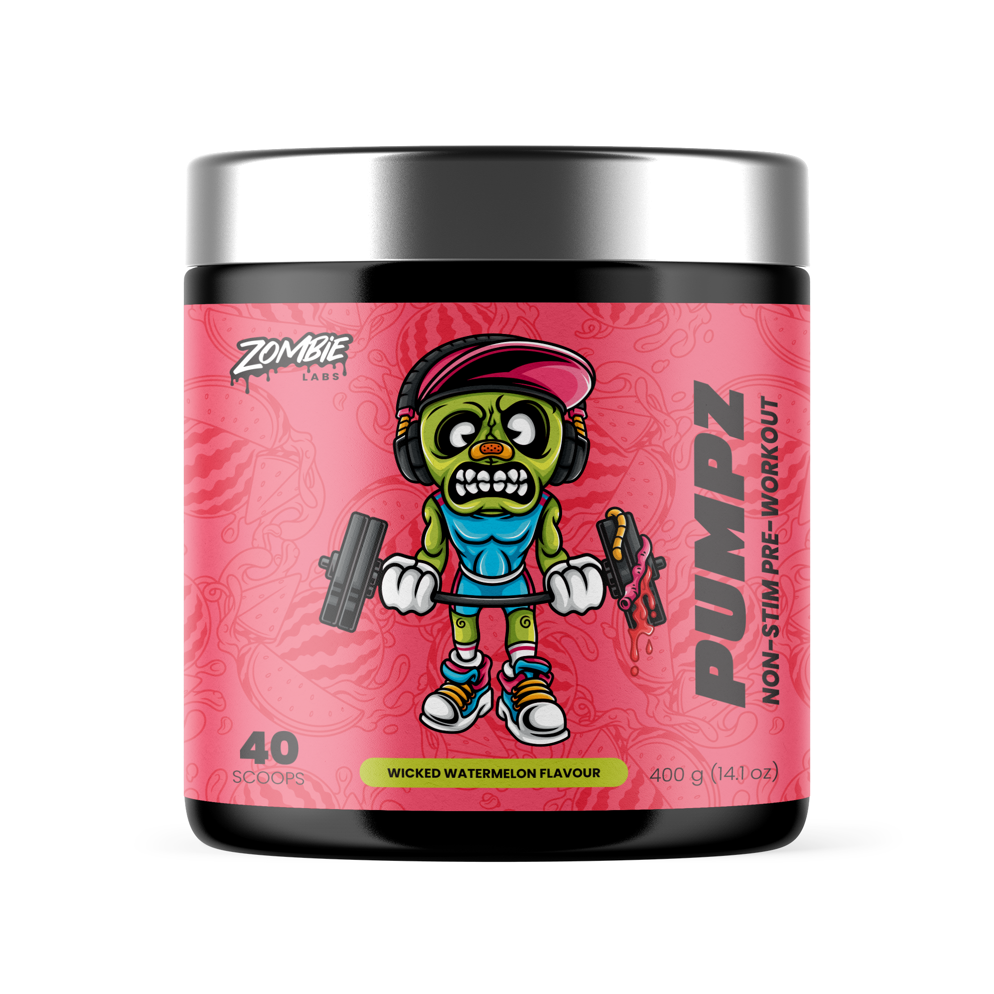 Zombie Labs Pumpz Non-Stim Pre-Workout - 400g (40 Scoops) - Wicked Watermelon