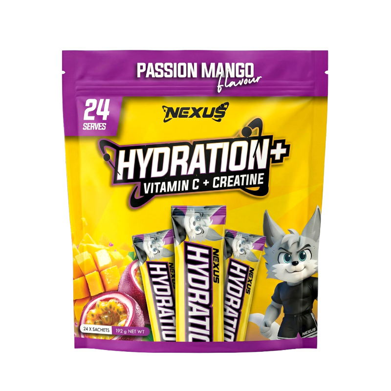 Nexus Hydration+ Electrolyte & Creatine - 24 x Sachets (192g) - Passion Mango