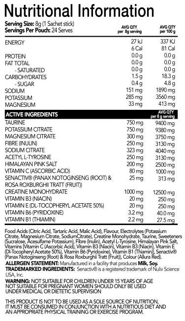 Nexus Hydration+ Electrolyte & Creatine - 24 x Sachets (192g) - Passion Mango